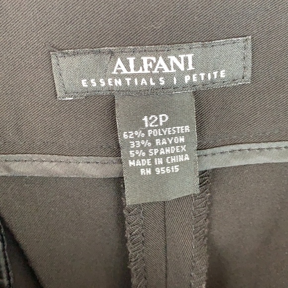 Alfani 12p. straight leg trouser pants jet black! - Picture 4 of 4